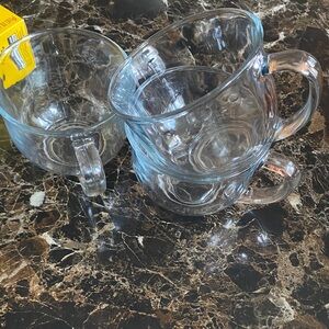 Clear Glass Coffee Mugs Set